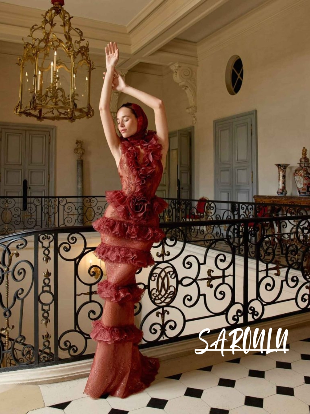 Women'S Formal Dinner Wear - Chic Tiered Ruffled Vintage Evening Dress