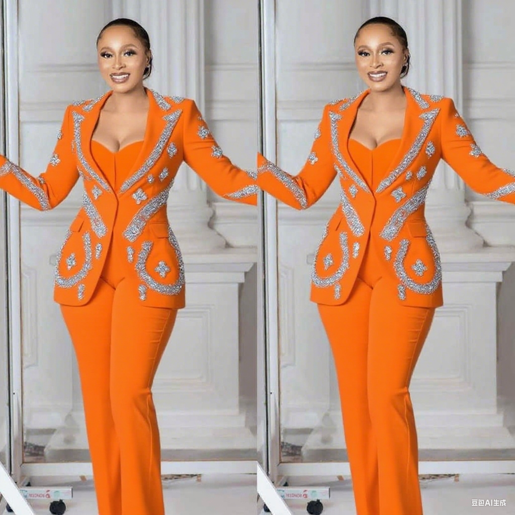 Women'S Formal Wear Wedding Guest - Luxury Women Pants Suits 2 Pcs