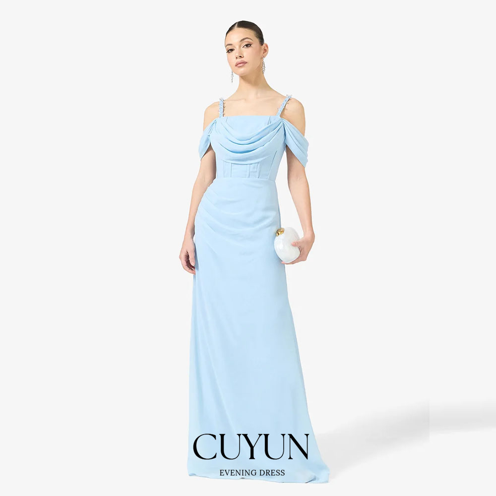 CUYUN Customized Sky Blue Form - مراجعة Women'S Formal Dinner Wear وسعره