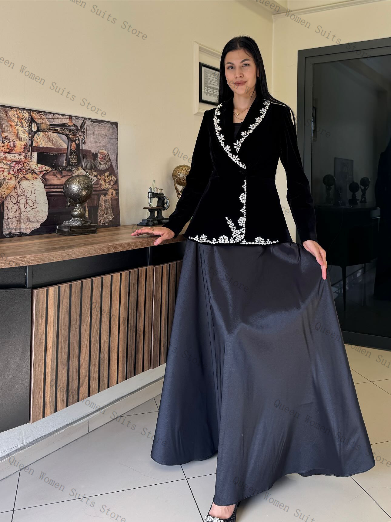 Velvet Women Suit Skirt Set 2  - مراجعة Women'S Formal Wear Wedding Guest وسعره