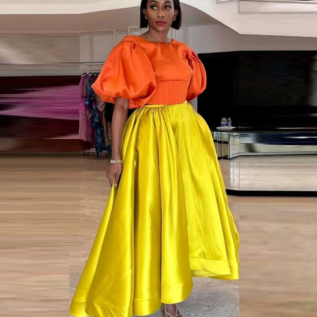 Bright Yellow Satin Skirts Lad - مراجعة Women'S Formal Wear For Girls وسعره
