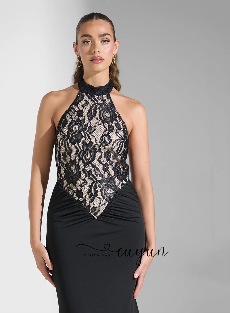 CUYUN Customized Black Sexy La - مراجعة Women'S Formal Dinner Wear وسعره