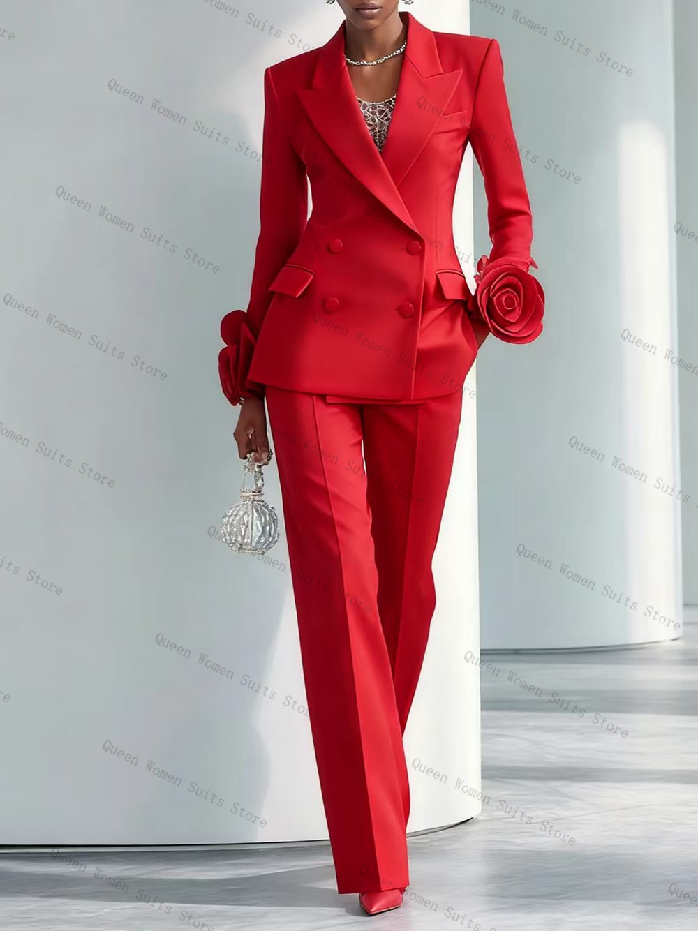 Luxury Red Women Suit Set 2 Pc - مراجعة Women'S Formal Wear Wedding Guest وسعره