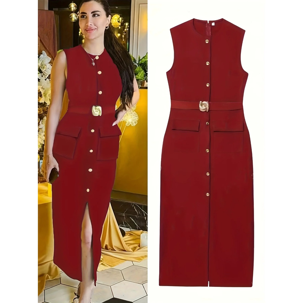 Woman‘s Sleeveless Crew-neck S - مراجعة Women'S Formal Dinner Wear وسعره