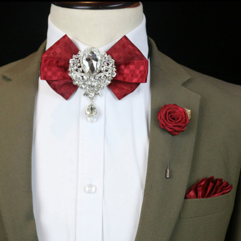 Men's Wedding Rhinestone Bow T - مراجعة Women Formal Wear Korean وسعره