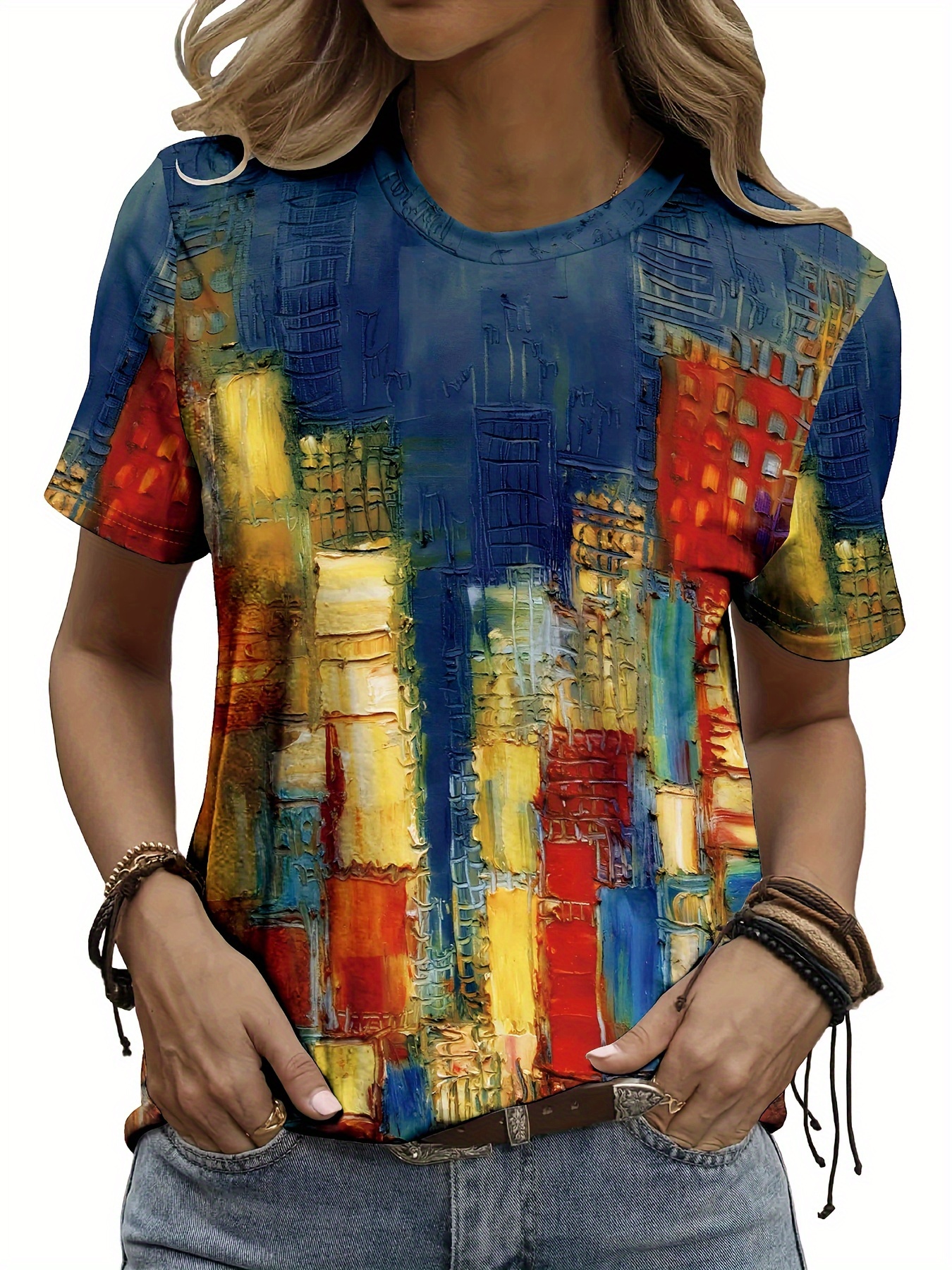 Vibrant Cityscape Women's Tee  - مراجعة Women'S Formal Day Wear وسعره