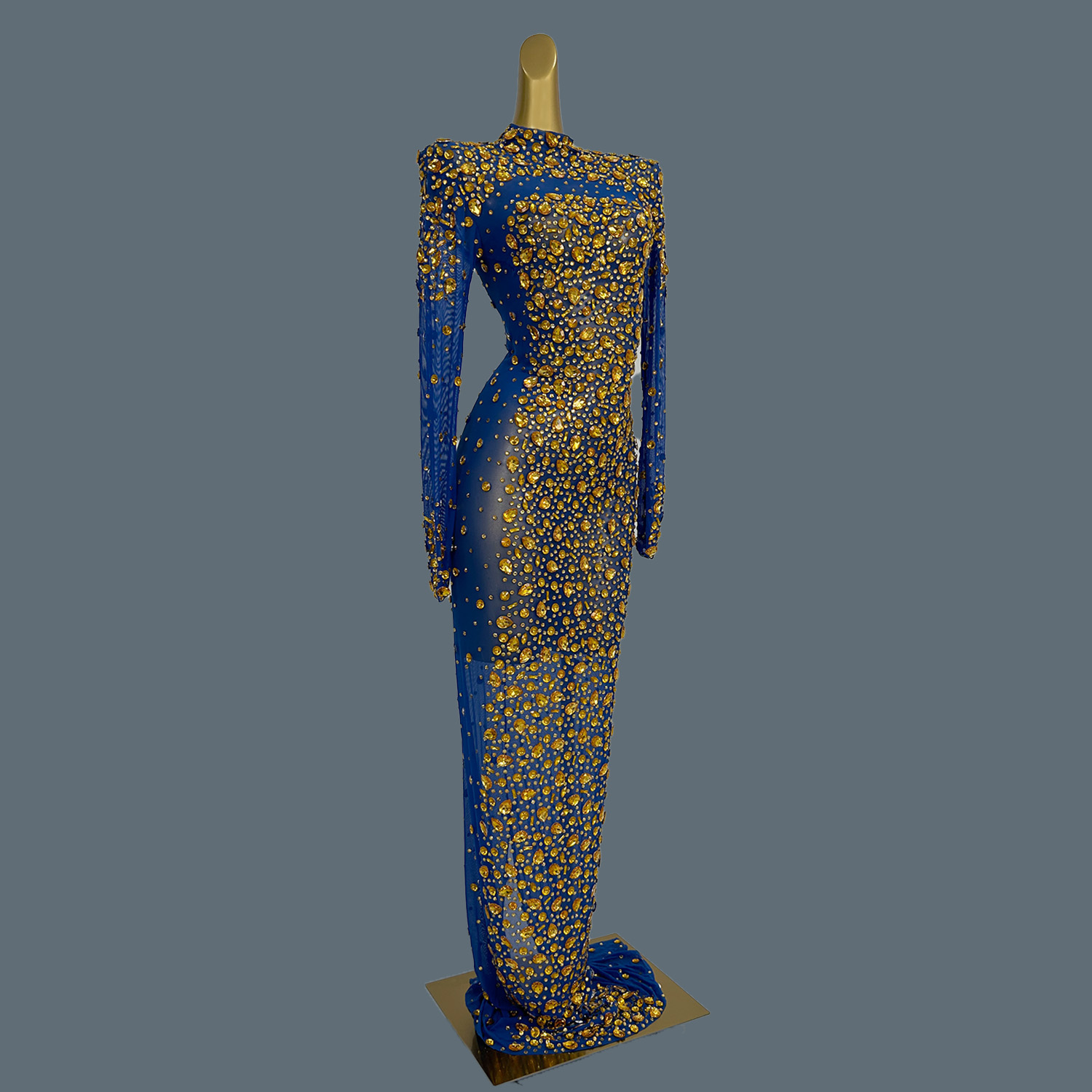 Elegant Sheer Mesh Maxi Dress  - مراجعة Women'S Formal Dinner Wear وسعره