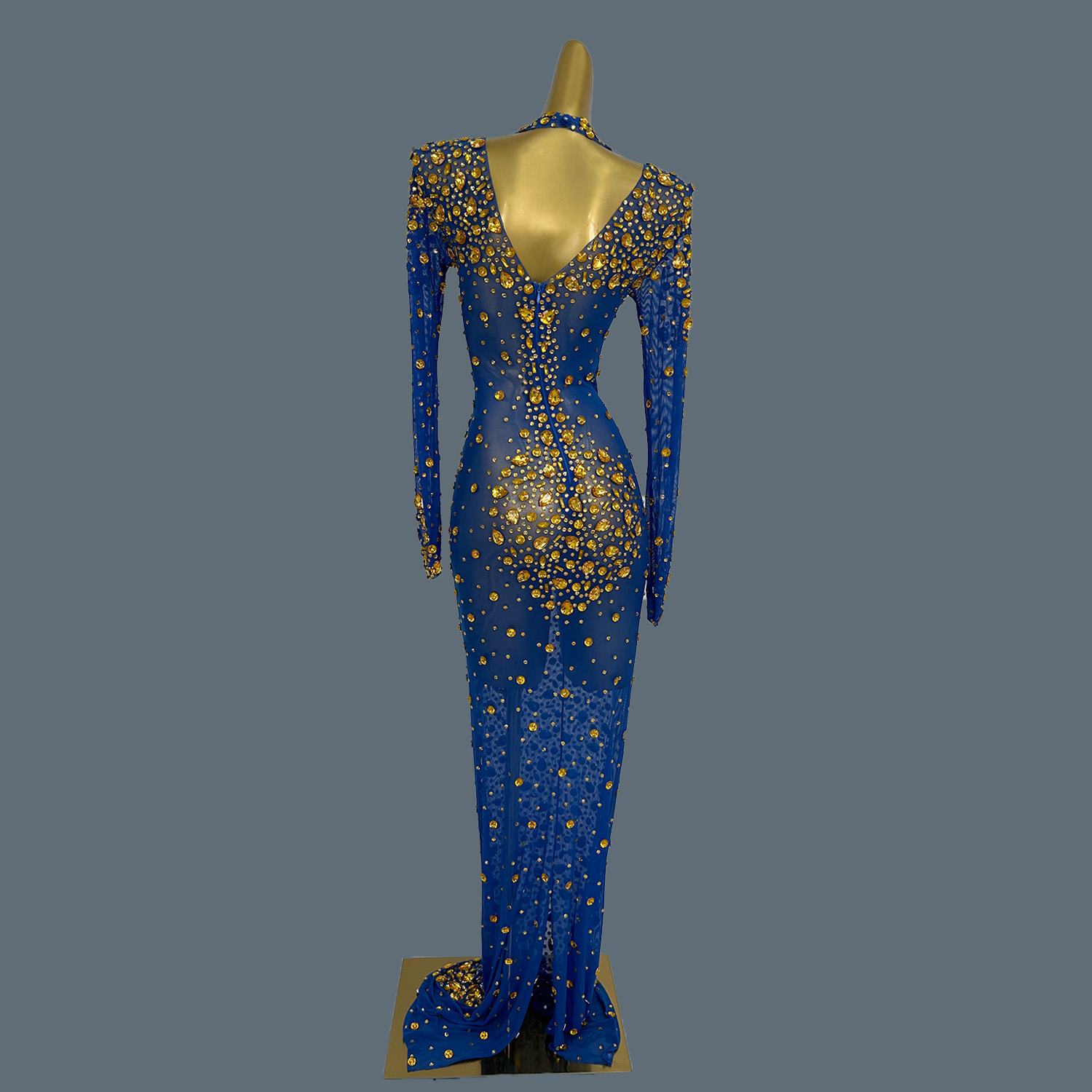 Elegant Sheer Mesh Maxi Dress  - مراجعة Women'S Formal Dinner Wear وسعره