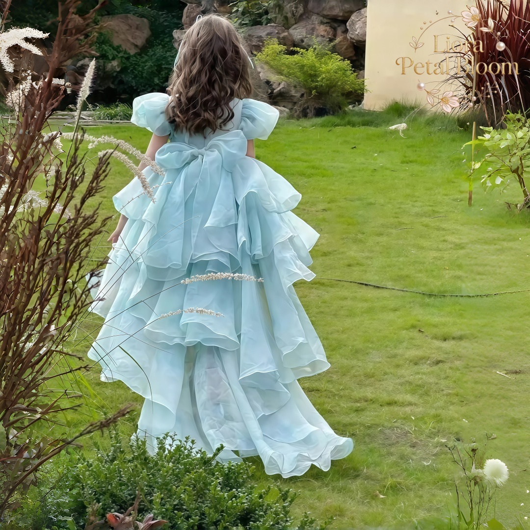 Blue Tulle Gown  Girls' Bow Pa - مراجعة Women'S Formal Wear For Girls وسعره
